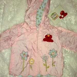NWT Elmo’s World Pink Ruffle Raincoat 3-6 Months